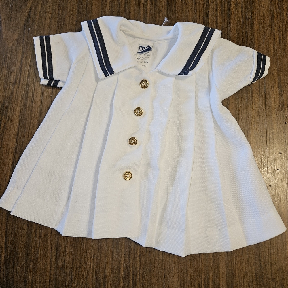 R-Gee Original U.S.A. Red/White/Blue Sailor Dress, Button Front, Size 12 Months